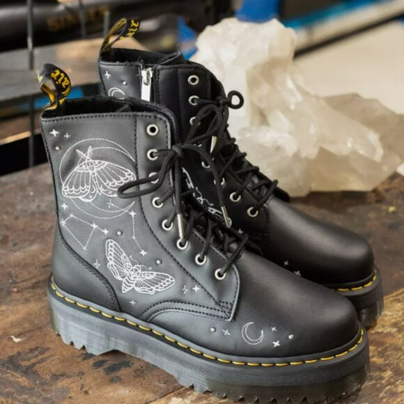 DR. MARTENS JADON CELESTIAL MOTH EMBROIDERED PLATFORM BOOT MSRP$270